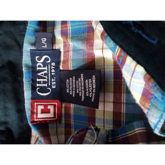 Men's Long Sleeve Chaps Multicolor Shirt‎ Size Large - Picture 9 of 10